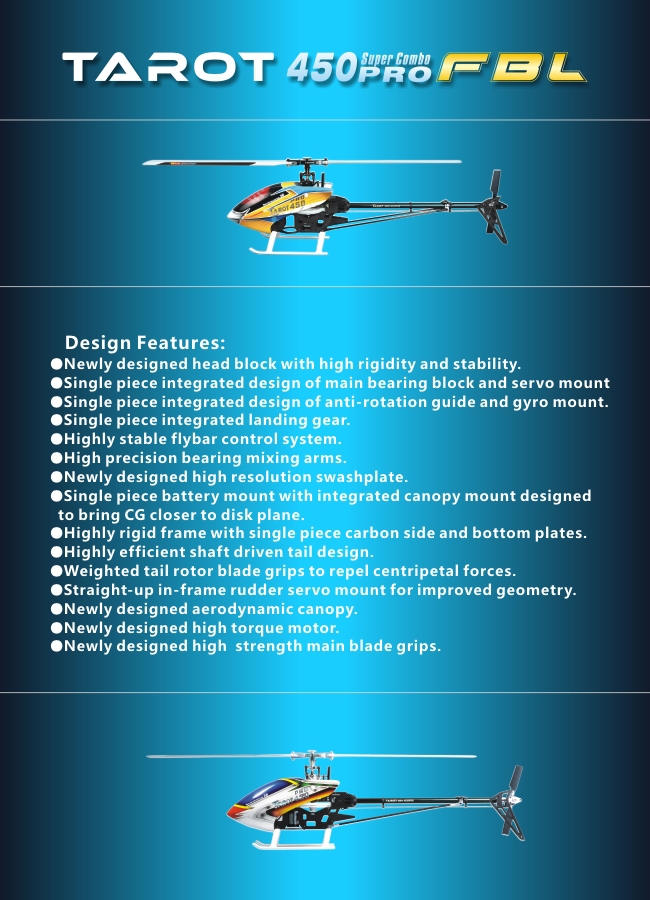 Tarot 450 PRO V2 FBL Flybarless RC Helicopter KIT