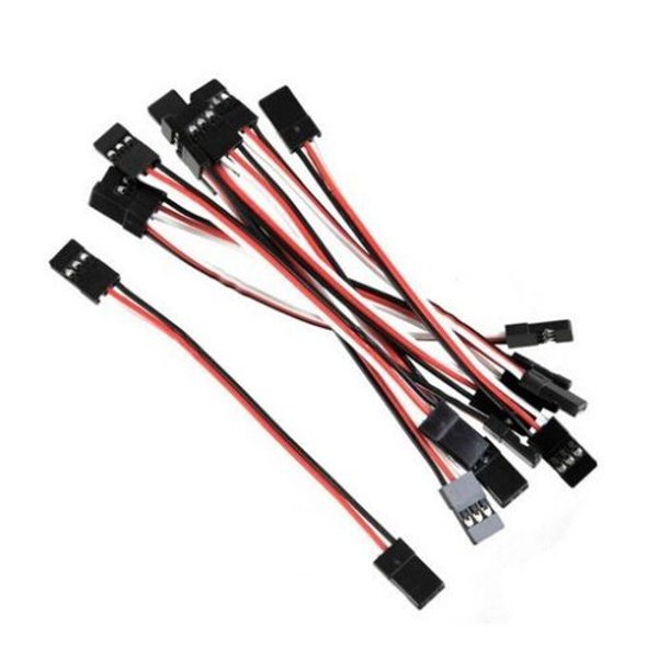 10Pcs 10cm 26AWG Male to Male JR Plug Servo Extension Lead Wire Cable