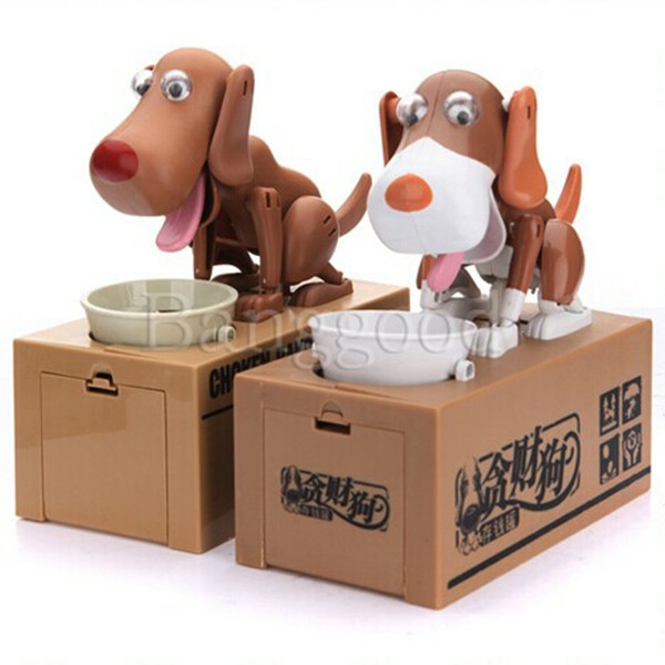 Choken Puppy Hungry Eating Dog Kids Coin Bank Money