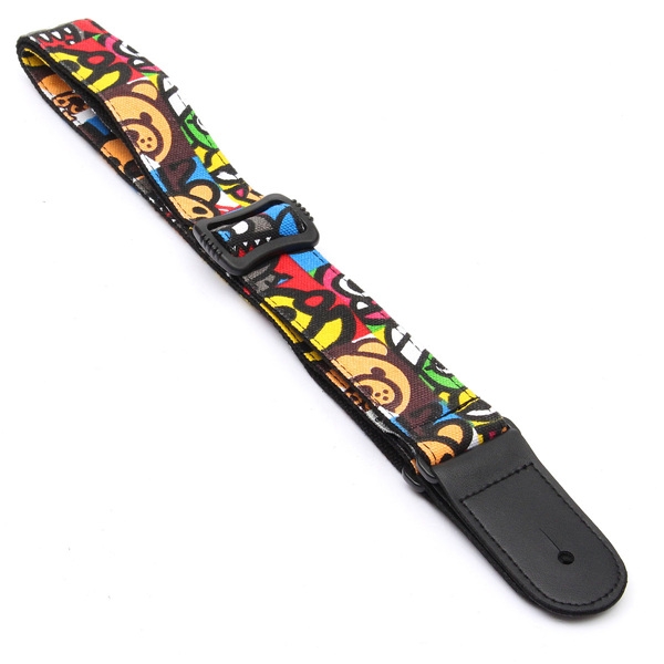 Guitar Strap Belt Colorful Print Denim Adjustable For Ukulele Hawaii Guitar 