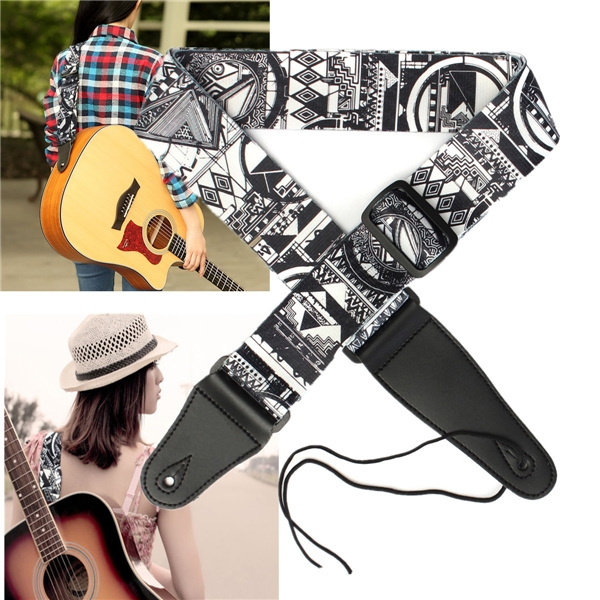Adjustable Leather Guitar Strap For Electric Acoustic Guitar Bass