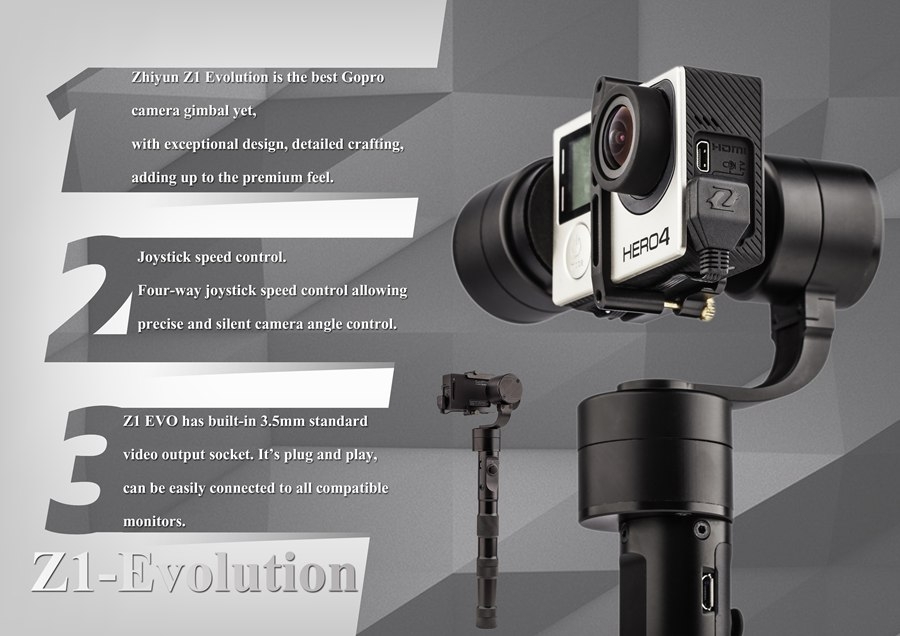 Zhiyun Z1-Evolution EVO 3 Axis Handheld Camera Gimbal for Gopro 3 3+ 4