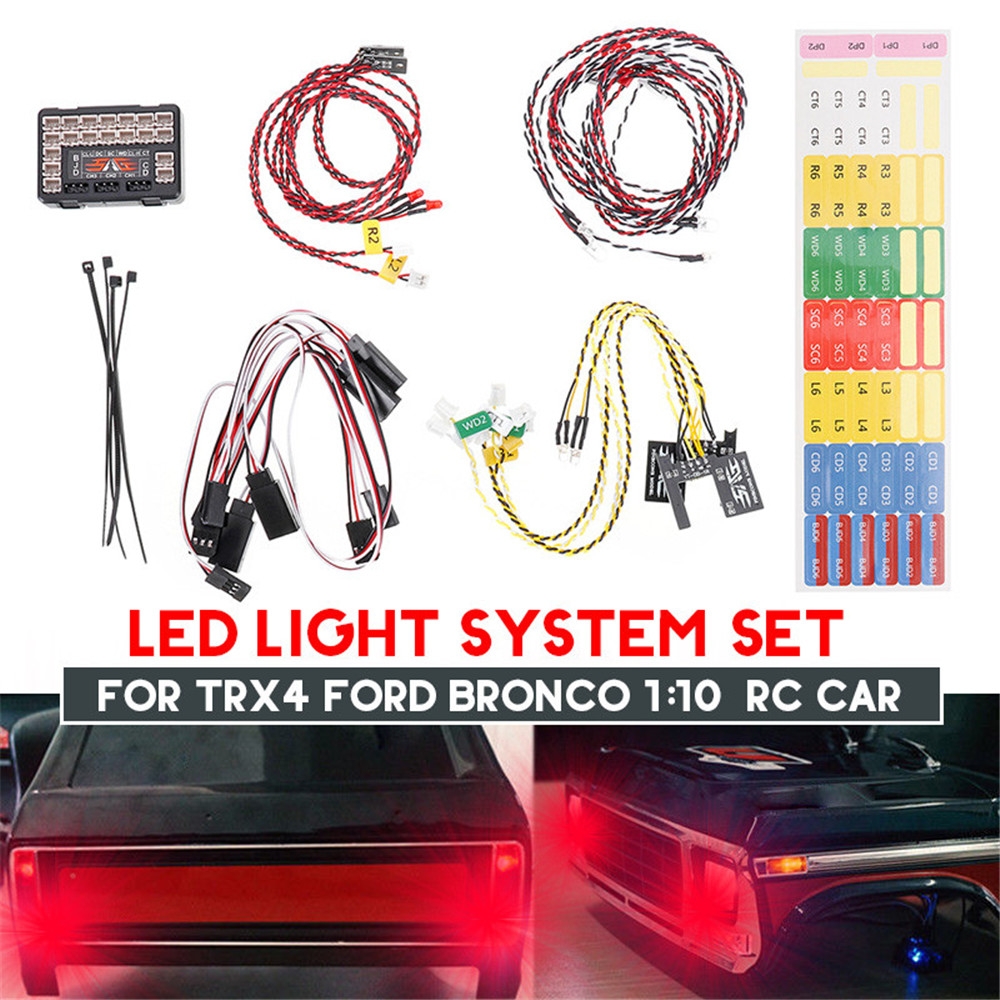 1 Set LED Light System for 1/10 Crawler Traxxas TRX4 Ford Bronco Ranger XLT RC Car Parts