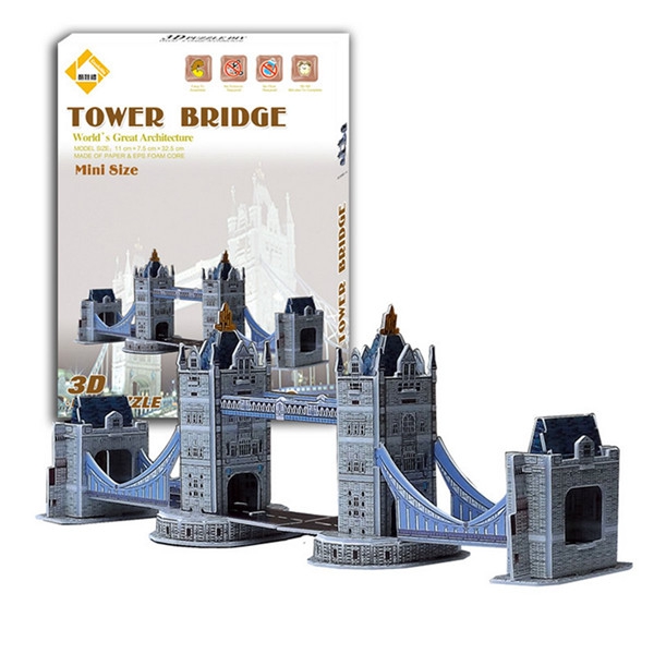 Colourful Carboard Jigsaw Model 3D DIY Puzzle Tower Bridge 32pcs