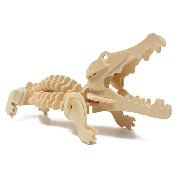 3D Jigsaw Puzzle Wooden Wisdom Animal Crocodile Educational Toy