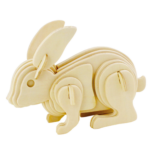 Rabbit 3D Wooden Puzzle Plywood Craft Jigsaw Construction Model
