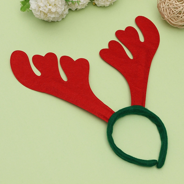 Christmas Decorations Red & Green Deer Horn Hair Clasp