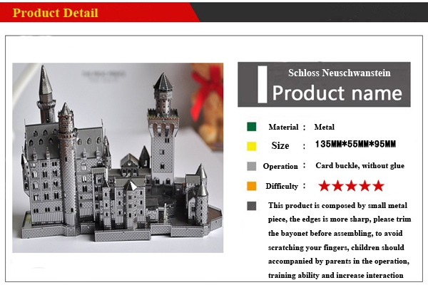 Piececool 3D Assembly Schloss Neuschwanstein DIY Puzzle Toys