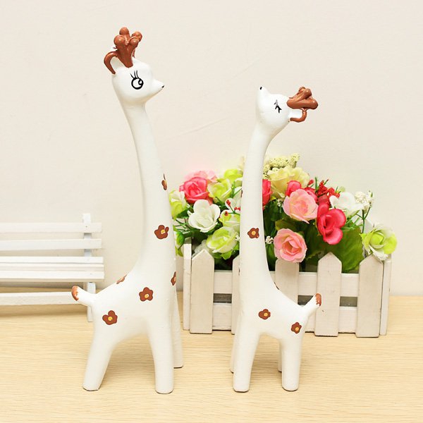 White Deer Lovers Decoration Cafe Shop Decoration&Birthday Gift