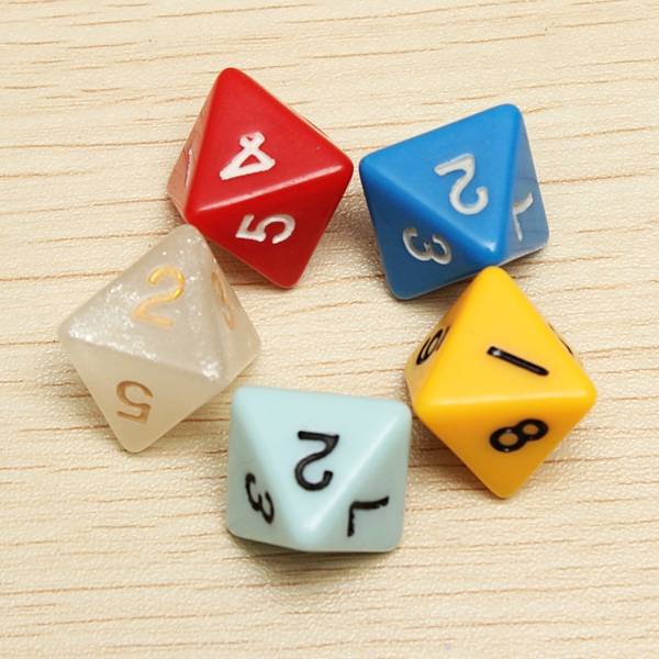 5PCS/set Number Eight-sided Dice Board Game Dice Counter 