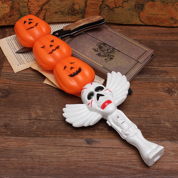 Halloween Horror Toy Magic Pumpkin Wand Lamp With Sound Effect
