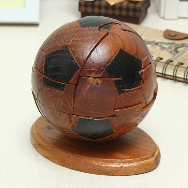 Wooden Craft Ornaments Sporting Football Lock Luban Lock Toys