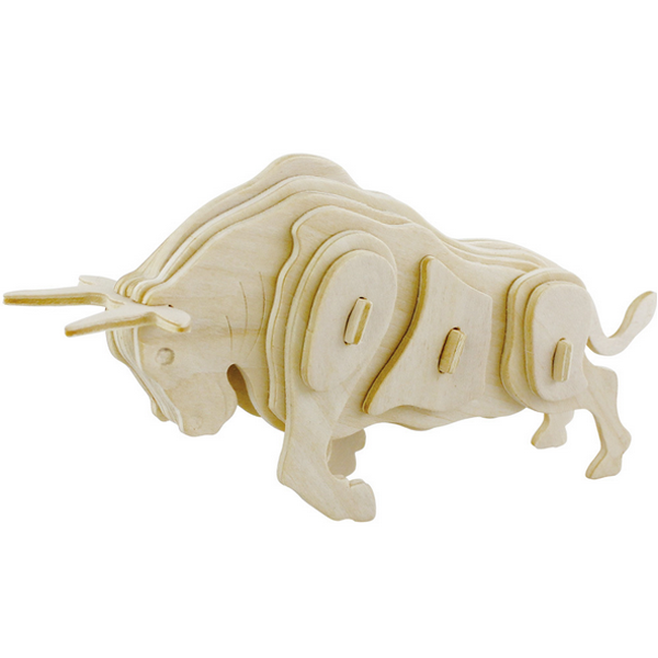 Bull 3D Wooden Jigsaw Puzzle Plywood Craft DIY Construction Model