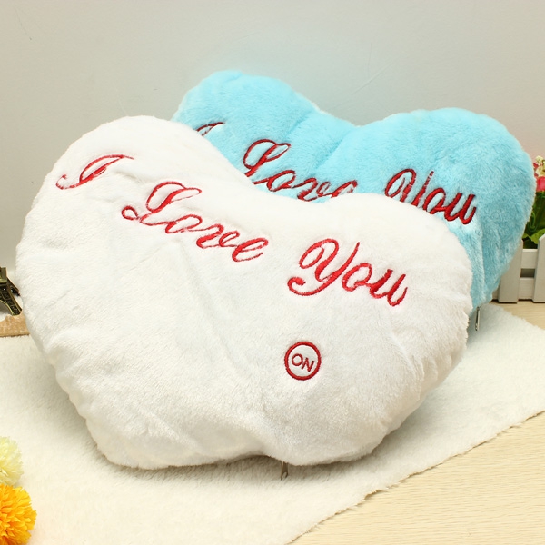 Colorful LED Flash Romantic Heart Luminous Pillow Plush Stuffed Toys