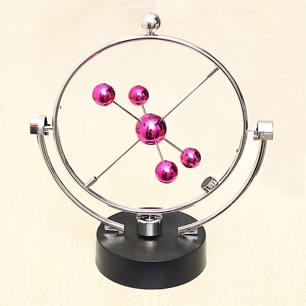 Wine Red Kinetic Orbital Desk Decoration Celestial Newton Pendulum