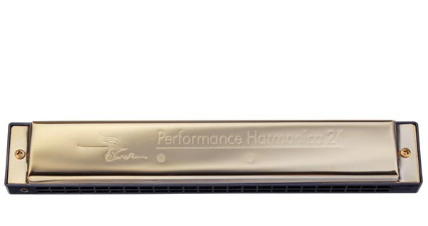 Swan SW24-18 Key Of C 24 Holes Tremolo Harmonica Golden