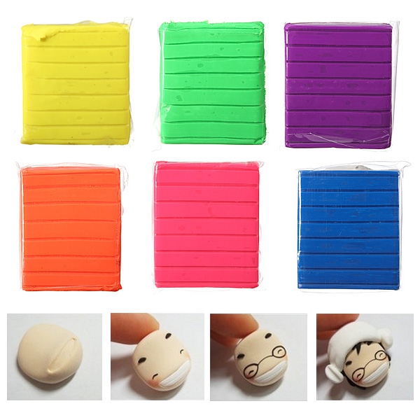 50g 6 Colors Fluorescence Polymer Clay Child Handwork Art Toy Block