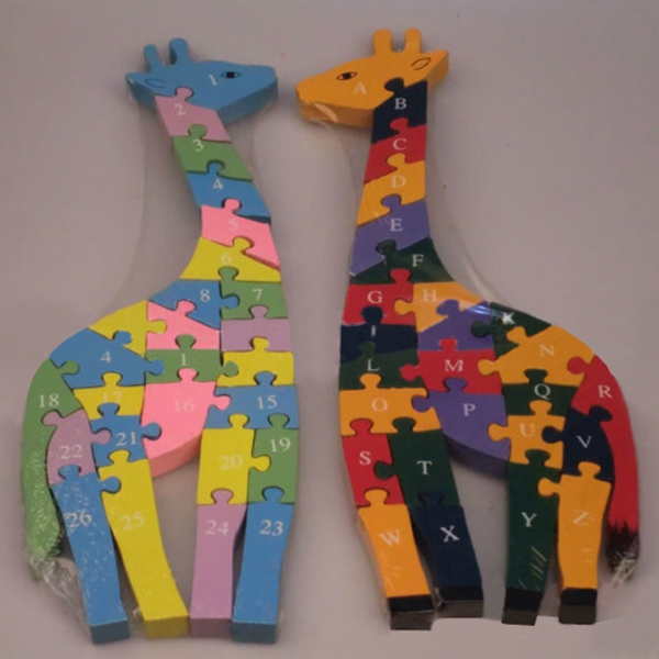 Children's Educational Toys Wooden Cartoon Color Giraffe Puzzles