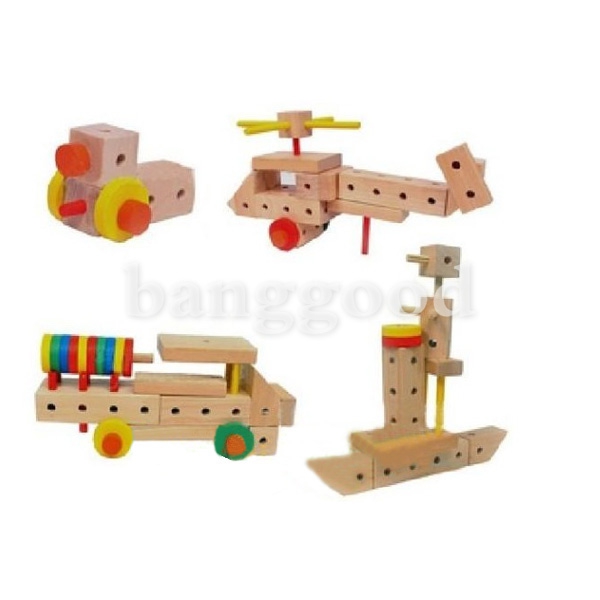 Wooden Functional Blocks Dismounting Nut Toy Function Brick