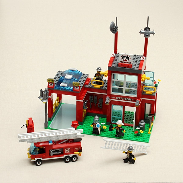 Enlighten Fire Control Branch Bureau Fire Rescue Blocks Children Educational Toy NO.910