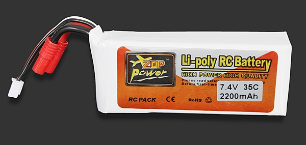 ZOP Power 7.4V 2200mAh 35C Lipo Battery 3.5mm Banana Plug