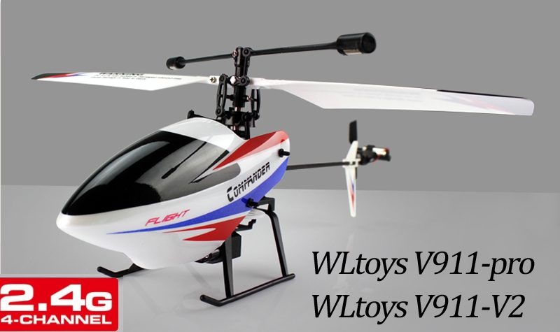 WLtoys V911-pro V911-V2 4CH Helicopter BNF + 5x200mAh Batteries
