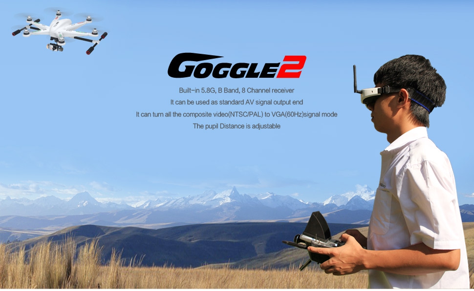 Walkera Goggle2 FPV Video Glasses with Head Tracking System 