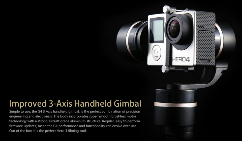 Feiyu Tech FY-G4 3 Axis Handheld Steady Camera Gimbal For Gopro 3 4