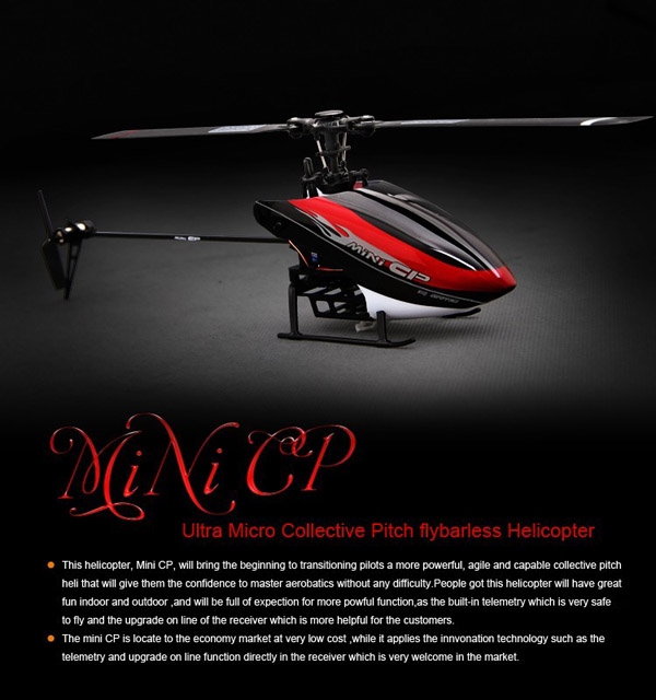 WALKERA Mini CP 6CH Flybarless 3-Axis-Gyro Telemetry Helicopter BNF