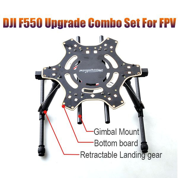 DJI F550 Upgrade Retractable Landing Gear W/ Bottom board Gimbal Mount