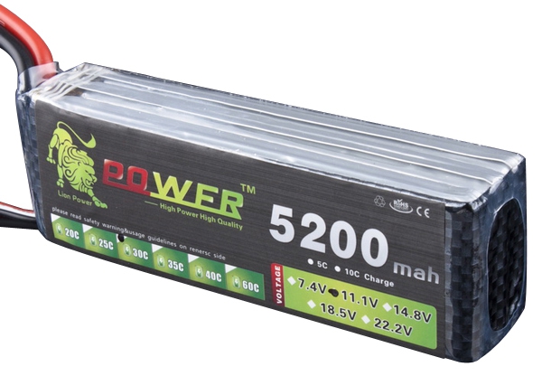 Lion Power 11.1V 5200mAh 30C LiPo Battery BG707