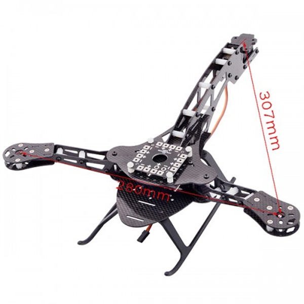 HJ-Y3 Carbon Fiber Tricopter/ Three-axis Multicopter Frame Kit