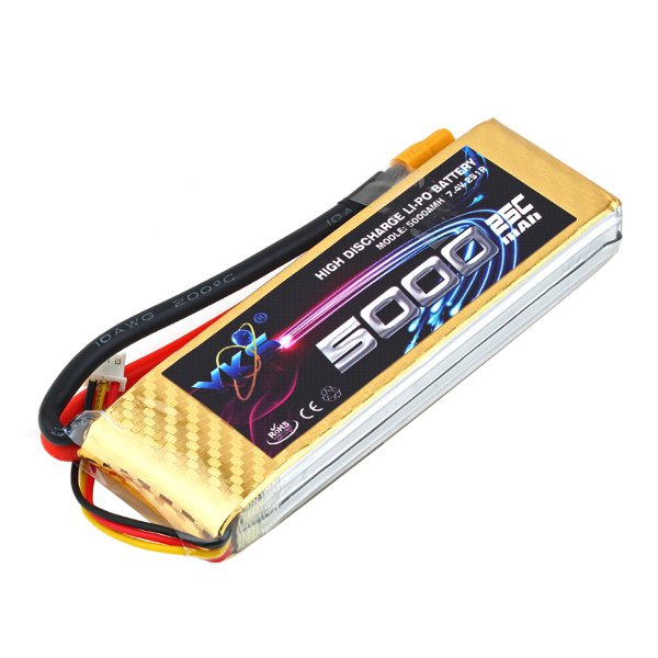 YKS BW216 7.4V 5000MAH 25C XT60 Plug Li-Po Battery For RC Model