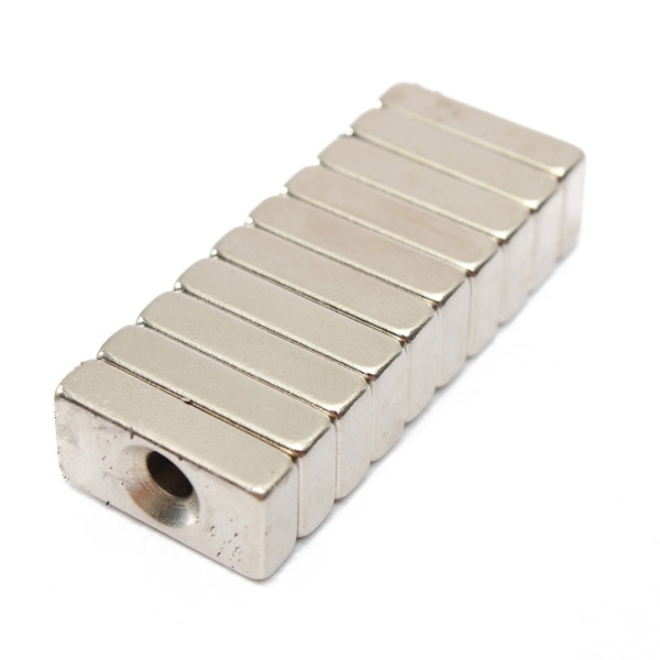 10pcs Block Magnets 20x10x5mm Hole 4mm Rare Earth Neodymium N5