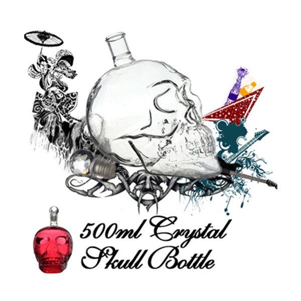 550ml Crystal Skull Head Vodka Whiskey Decanter Glass Bottle