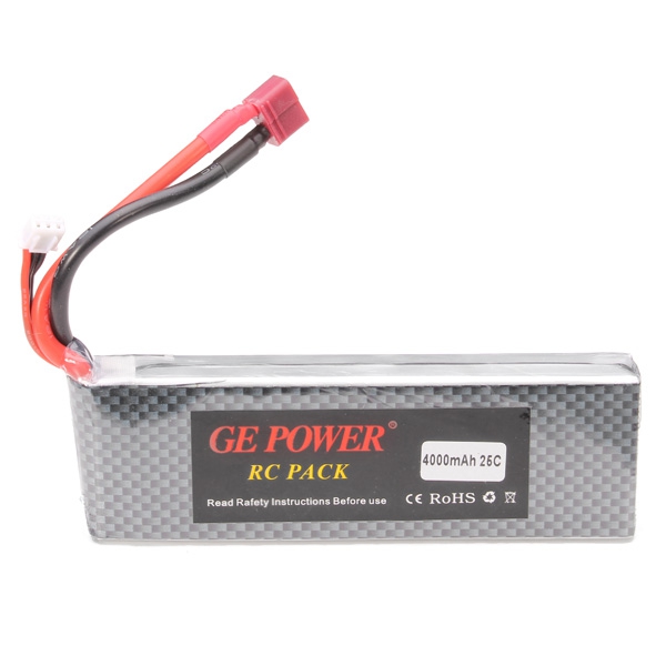 GE Power 4000mAh 2S 7.4V 25C LiPo Battery For RC Models T Plug