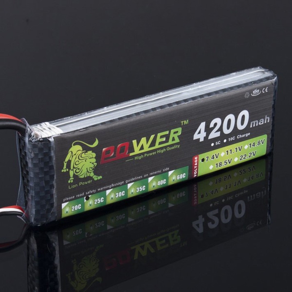 Lion Power 7.4V/2S 4200mAh 25C LiPo Battery T Plugs