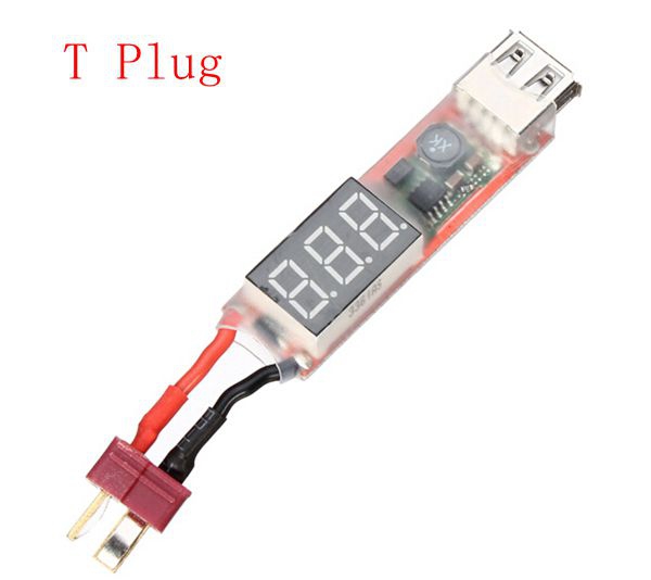 2S-6S Lipo to USB Power Converter Adapter w/Digital Display 5V 2A