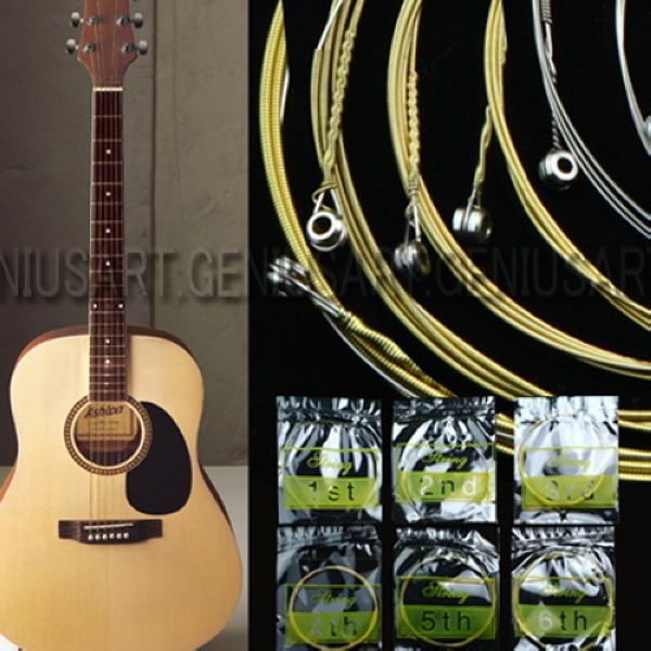 Set of 6 Steel Strings for Acoustic Guitar 150XL 1M