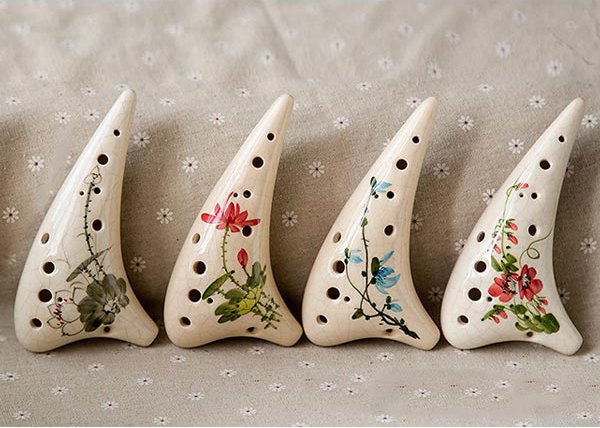 12 Hole Alto C Tone Crack Ocarina With Chinese Style Pattern