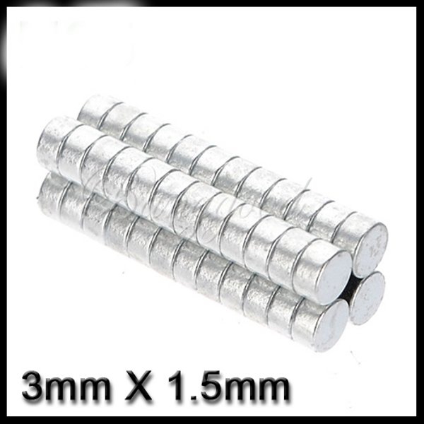 50 Pcs N35 3mmx1.5mm Disc Rare Earth Neodymium Magnets 