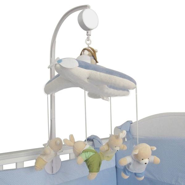 Baby Crib Mobile Bed Bell Toy Holder Arm Bracket and Wind-up Music Box