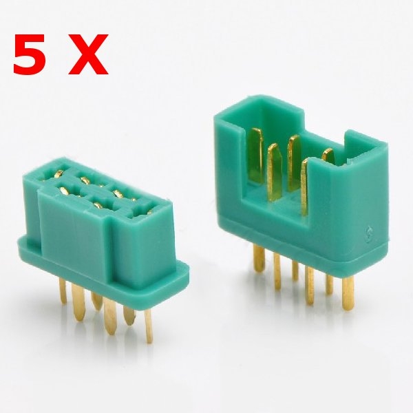 6 Pin MPX Plug Real Gold Plating Terminal Male & Female 5 Pair