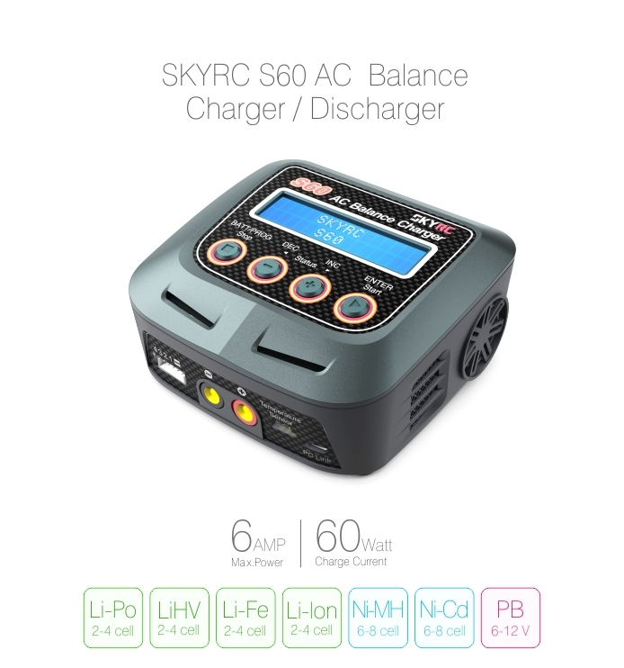 SKYRC S60 60W AC Balance Battery Charger Discharger