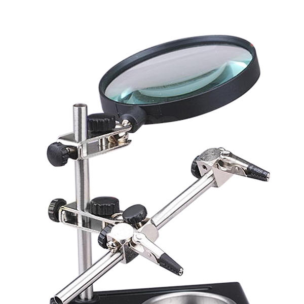 Universal Soldering Holder Stand For Welding With Magnifier