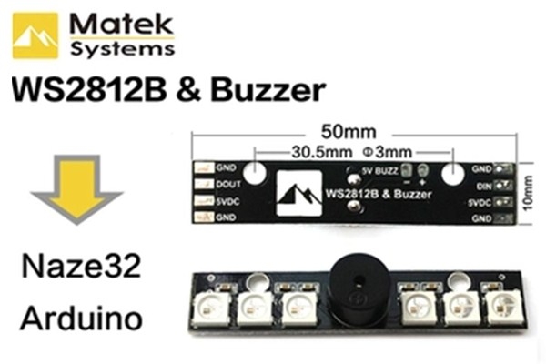 Matek WS2812B LED Board With 5V Buzzer For Naze 32 Skyline 32 Flight Controller