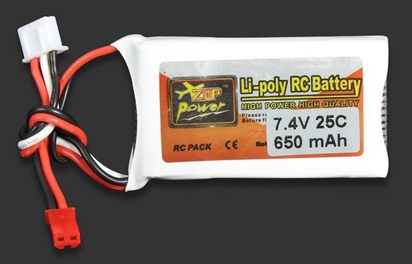 ZOP Power 7.4V 650MAH 25C Lipo Battery JST Plug