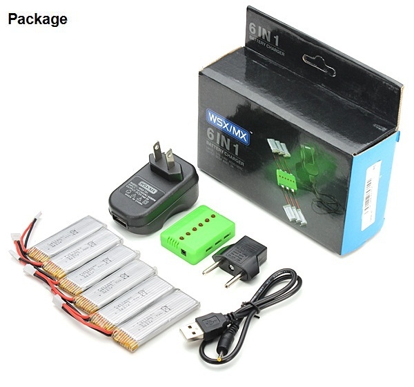 6 IN 1 Battery Package 3.7V 450mAh 25C Battery for WLtoys V977 V930 XK K110