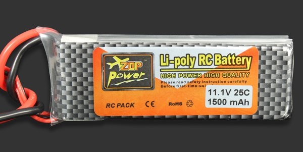 ZOP Power 11.1V 1500MAH 25C Lipo Battery EC3 Plug