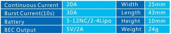 ZTW Beatles Series 20A ESC BEC Brushless Speed Controller For RC Airplane